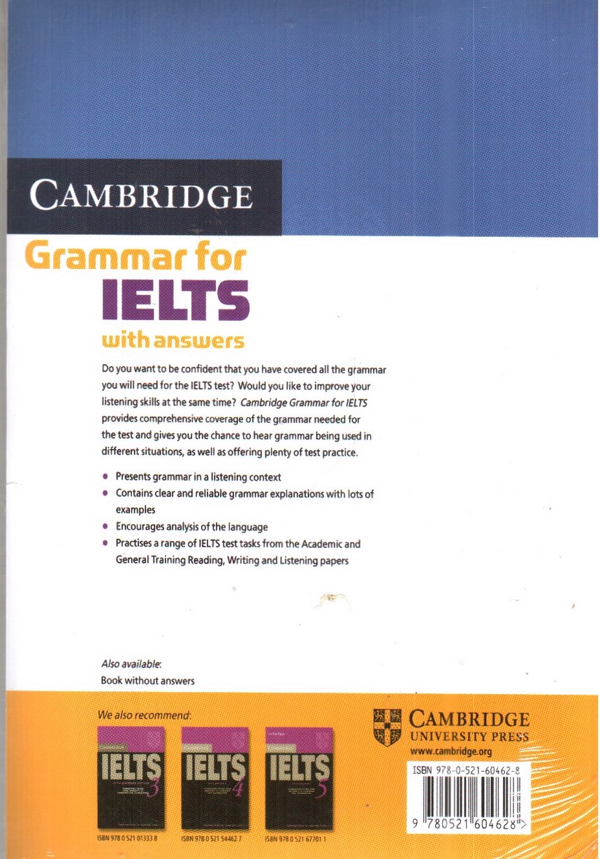 تصویر کتاب Cambridge Grammar for IELTS with answers 